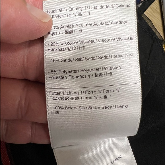 Escada Womens Silk Blend Sheer Multicolor Abstract A Line Belted Dress Size 38 - Picture 9 of 10